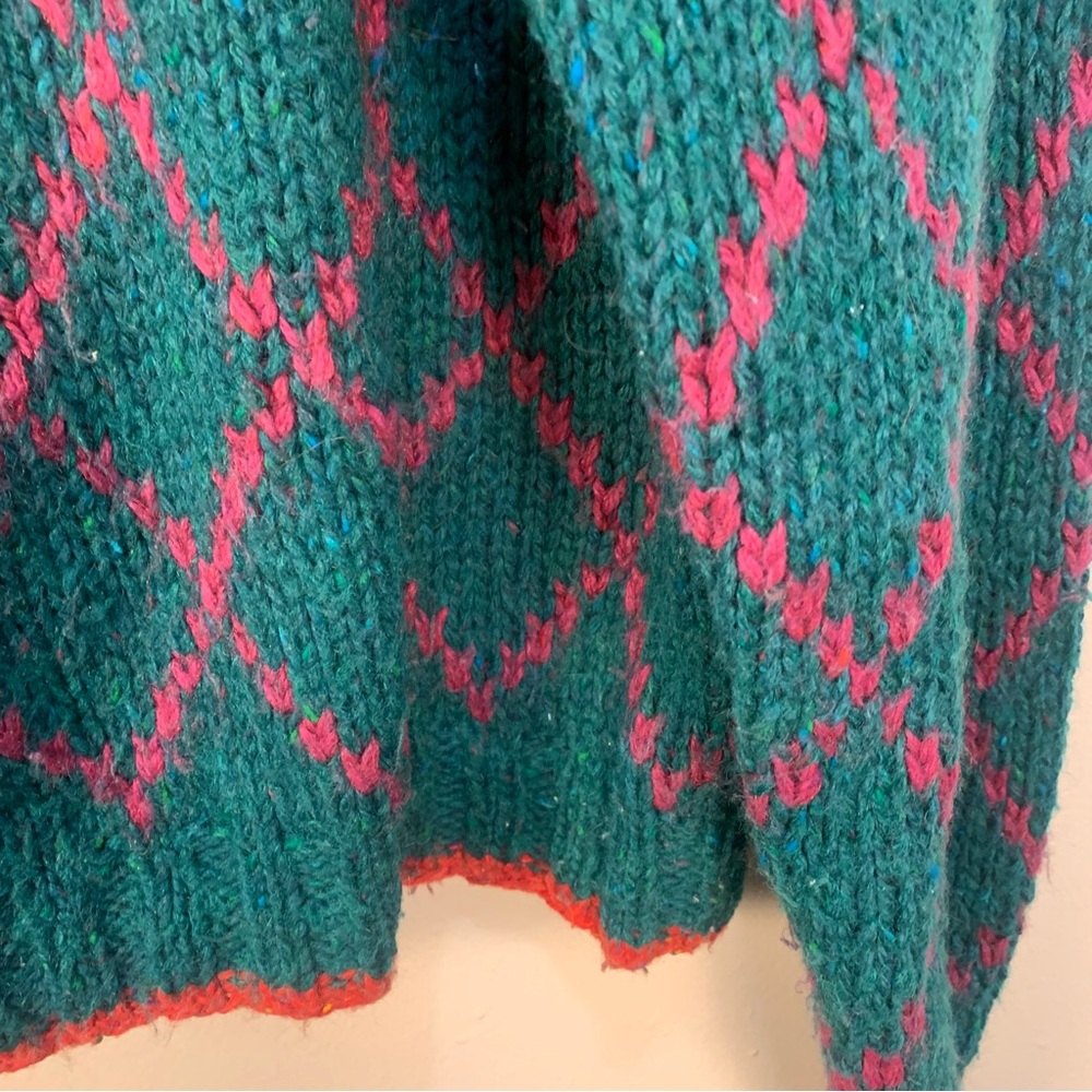 VTG 90s Liz Sport Chunky Cropped Pullover Pattern Sweater - Picture 2 of 11